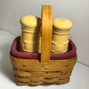 Longaberger Brown Basket with Yellow Shakers